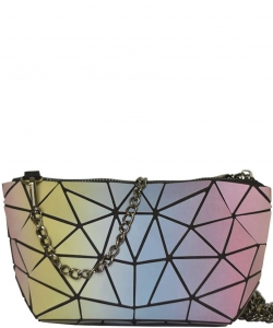 Geometric Hard Reflective Luminous Crossbody Bag B092HW9134 MULTI